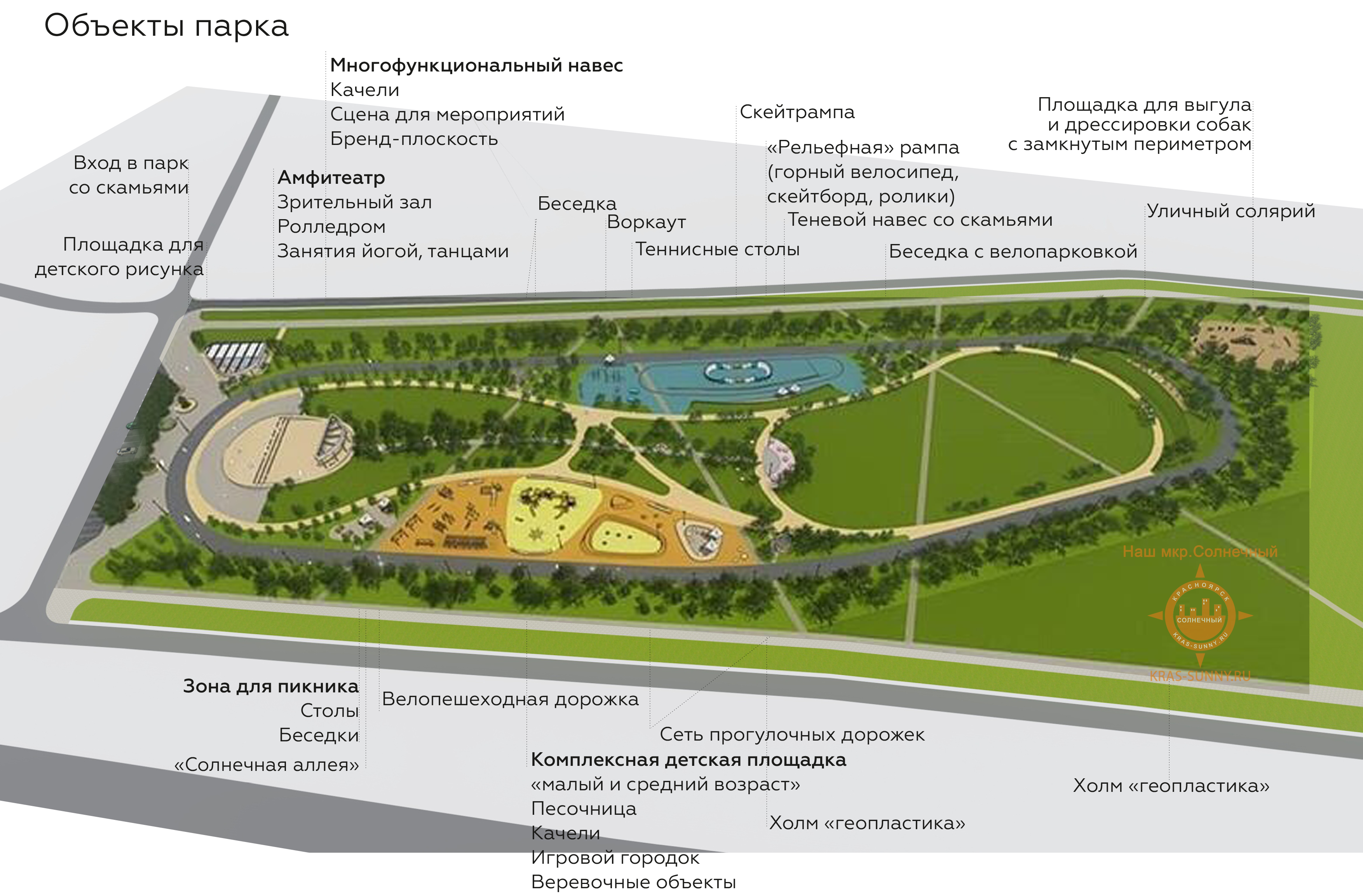 Проект парка Солнечный в Красноярске